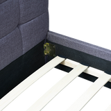 Linen Fabric Double Deluxe Bed Frame Grey - Extra Image