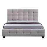 Linen Fabric Queen Deluxe Bed Frame Beige - Rear View