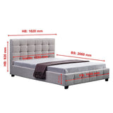 Linen Fabric Queen Deluxe Bed Frame Beige - Extra Image