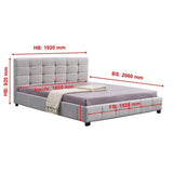 Linen Fabric King Deluxe Bed Frame Beige - Extra Image