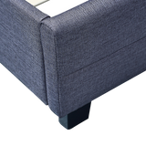 Linen Fabric King Deluxe Bed Frame Grey - 45-Degree Angle