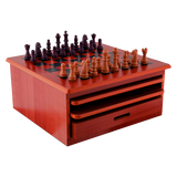 10 in 1 Wooden Chess Board Games Slide Out Checkers House Unit Set - Side View