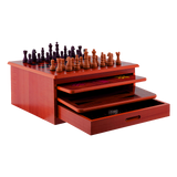 10 in 1 Wooden Chess Board Games Slide Out Checkers House Unit Set - Rear View