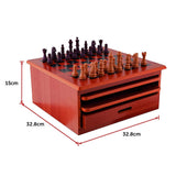10 in 1 Wooden Chess Board Games Slide Out Checkers House Unit Set - Extra Image