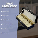 6 Slot Mens Watch Display Case Box Black PU Leather - Extra Image