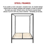 4 Four Poster Double Bed Frame - 45-Degree Angle