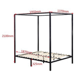 4 Four Poster Double Bed Frame - Rear View