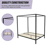 4 Four Poster Queen Bed Frame - Close-Up Angle