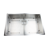 810x505mm Handmade 1.5mm Stainless Steel Undermount / Topmount Kitchen Sink with Square Waste - Top-Down View