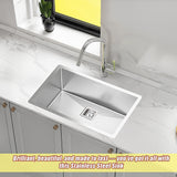 810x505mm Handmade 1.5mm Stainless Steel Undermount / Topmount Kitchen Sink with Square Waste - 45-Degree Angle