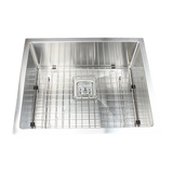 430x455mm Handmade 1.5mm Stainless Steel Undermount / Topmount Kitchen Sink with Square Waste - Top-Down View
