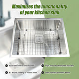 430x455mm Handmade 1.5mm Stainless Steel Undermount / Topmount Kitchen Sink with Square Waste - Close-Up Angle