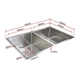 835x505mm Handmade 1.5mm Stainless Steel Undermount / Topmount Kitchen Sink with Square Waste - Extra Image