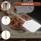 Profesional Pizza Oven Peel Paddle 90cm Wood Handle - Close-Up Angle
