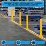 Yellow Heavy Duty Steel Bollard Post - Low Angle