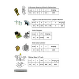 Sliding Gate Hardware Accessories Kit - 6m Track, Wheels, Stopper, Roller Guide - Close-Up Angle