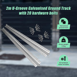 Sliding Gate Hardware Accessories Kit - 2m Track - Close-Up Angle