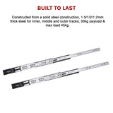 10 Pairs of 500mm Soft Close Full Extension Ball Bearing Drawer Runner - Close-Up Angle