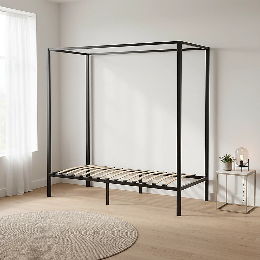 4 Four Poster Single Bed Frame