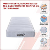Contour Encased Coil Single Mattress  Hybrid Support with CertiPUR-US® Certified Foam Comfort Layers