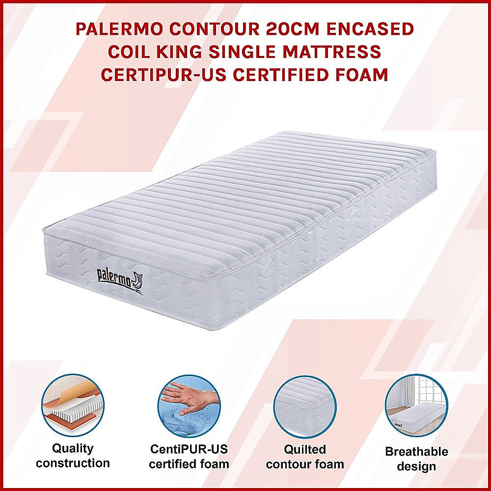 Palermo King Single Mattress Memory Foam Green Tea Infused CertiPUR Approved