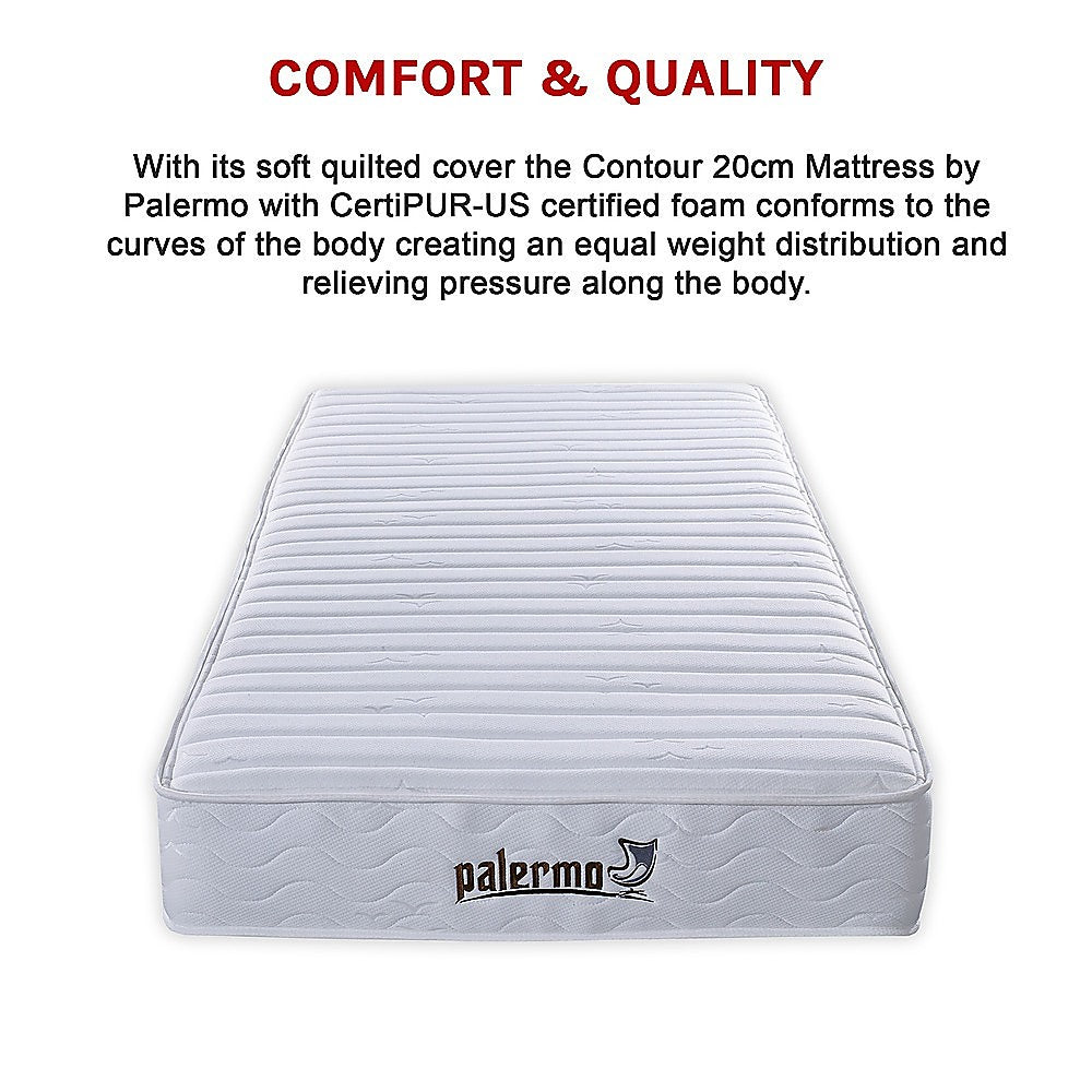 Palermo King Single Mattress Memory Foam Green Tea Infused CertiPUR Approved