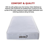 Palermo King Single Mattress Memory Foam Green Tea Infused CertiPUR Approved - Extra Image