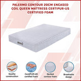 Contour Encased Coil Queen Mattress – Hybrid Support with CertiPUR-US® Certified Foam Comfort Layers