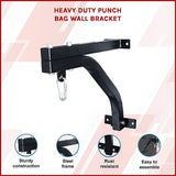 Heavy Duty Punch Bag Wall Bracket Steel Boxing Bag Holder for Home Gym
