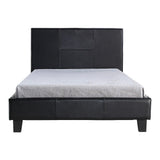 King Single PU Leather Bed Frame Black - Rear View