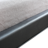 Double PU Leather Deluxe Bed Frame Black - 45-Degree Angle