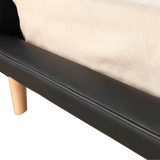 King PU Leather Deluxe Bed Frame Black - Top-Down View