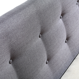 Double Linen Fabric Deluxe Bed Frame Grey - Side View