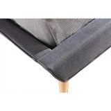 King Linen Fabric Deluxe Bed Frame Grey - Rear View