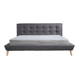 King Linen Fabric Deluxe Bed Frame Grey