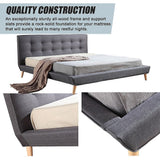 King Linen Fabric Deluxe Bed Frame Grey - Extra Image