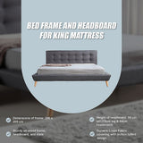 King Linen Fabric Deluxe Bed Frame Grey - Extra Image
