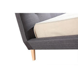 King Linen Fabric Deluxe Bed Frame Grey - Top-Down View
