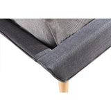 King Linen Fabric Deluxe Bed Frame Grey - Rear View