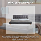 King Linen Fabric Deluxe Bed Frame Grey - Extra Image