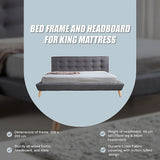 King Linen Fabric Deluxe Bed Frame Grey - Extra Image