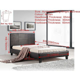 King Single PU Leather Bed Frame Brown - Extra Image