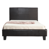 King Single PU Leather Bed Frame Brown - Rear View