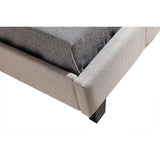 King Single Linen Fabric Bed Frame Beige - Side View