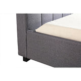 King Single Linen Fabric Deluxe Bed Frame Grey - Top-Down View