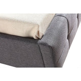 King Single Linen Fabric Deluxe Bed Frame Grey - Close-Up Angle