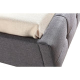 King Single Linen Fabric Deluxe Bed Frame Grey - Top-Down View