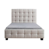 King Single Linen Fabric Deluxe Bed Frame Beige