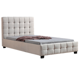King Single Linen Fabric Deluxe Bed Frame Beige