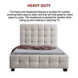 King Single Linen Fabric Deluxe Bed Frame Beige - Extra Image